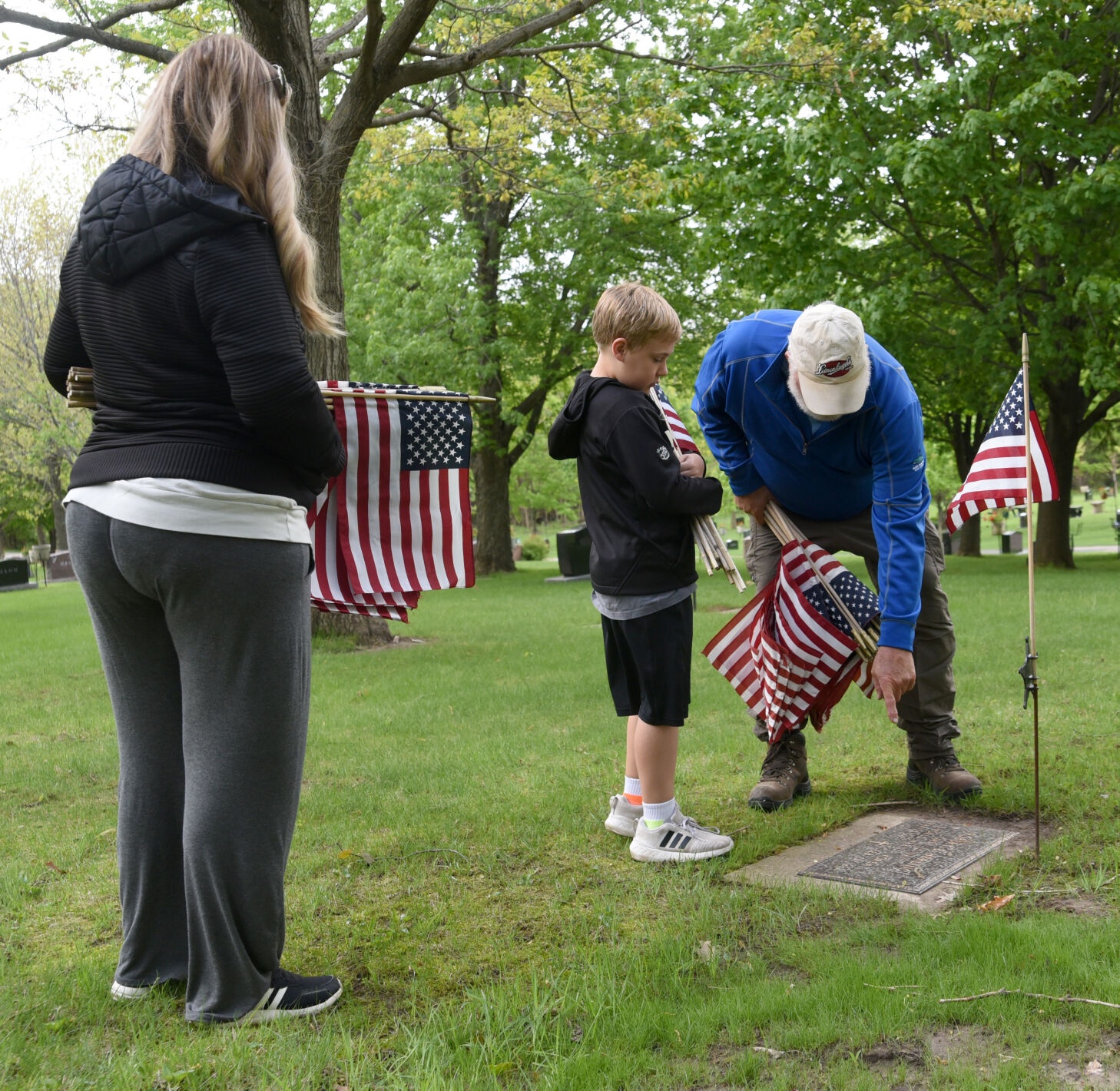 Flags at Oakwood Cemetery, Red Wing, Minnesota, Memorial Day